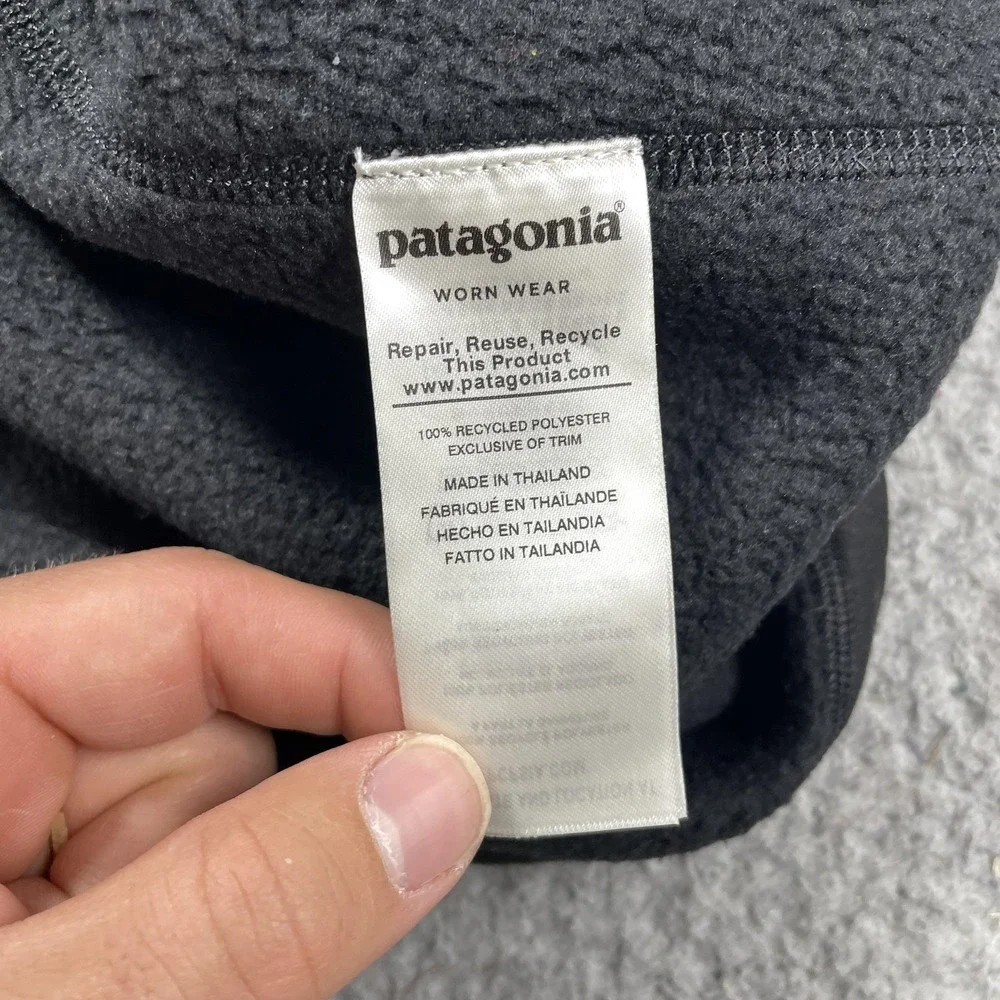 Patagonia Better Sweater Mens Large Black 1/4 Zip Mock Neck Fleece Pullover - Picture 7 of 9